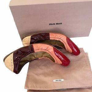 MIU MIU patchwork leather flats